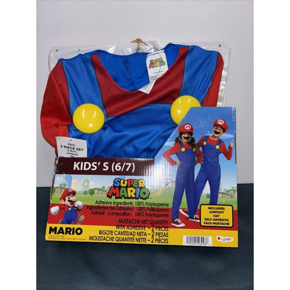 Kids Disguise Super Mario Halloween Cosplay Costume Size S 6/7 New